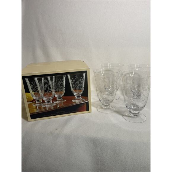 LENOX set of 4 double old fashioned glasses "Heather" with Original Box - Picture 1 of 9